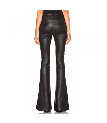 Punk Wind Wide Leg PU Leather Pant Flared Trousers Women Gothic Pant